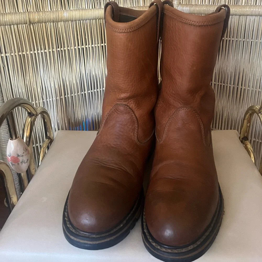 Rocky Men's Brown Leather Pull-On Work Boots